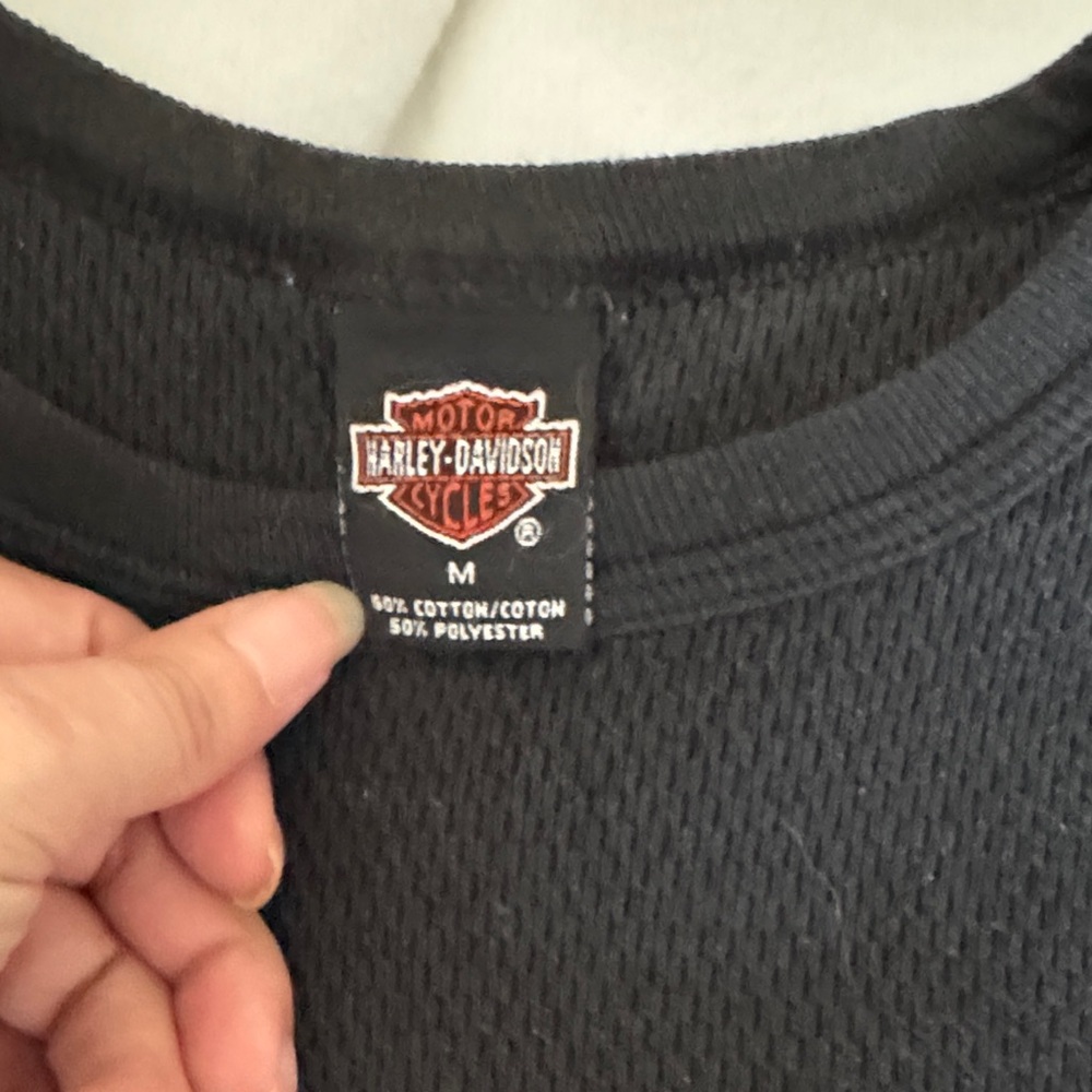 Harley-Davidson Women’s Black Eagle Thermal Long Sleeve Tee - Picture 3 of 5